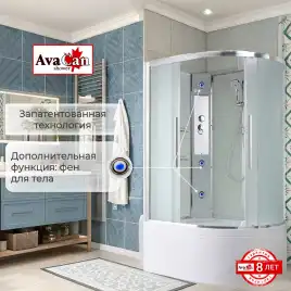 Душевая кабина AvaCan EM5811LN 110x80 см, высокий поддон, без крыши, левая