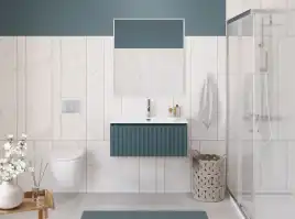 Тумба под раковину BelBagno UNO-800-1C-SO-AO подвесная, Голубой Матовый