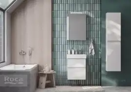 Зеркальный шкаф Roca Oleta 50 A857643501 с подсветкой, Белый матовый