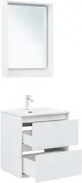 Тумба под раковину Aquanet Милан 60 белый глянец, подвесная, 336367