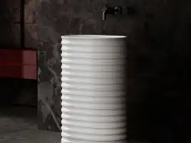 Раковина напольная ABBER STEIN 58х38х87 AS2550-H, овальная, белая матовая