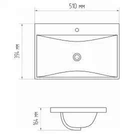 Тумба с раковиной AVS Гармония 50 SL белая, K821-07SL-500WG-217-500WG