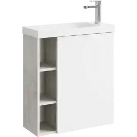 Тумба с раковиной подвесная Aqwella 5 Stars Alba 60 см, ALB0106RLS+ALB0706WM, цвет Камень натуральный