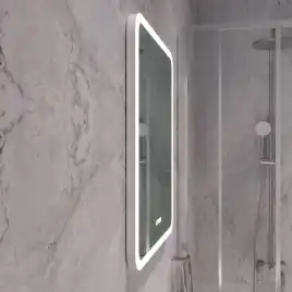 Зеркало с подсветкой AVS Байкал 60x70 см, часы и антипар