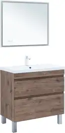 Тумба под раковину Aquanet Нота New 90 напольная, дуб веллингтон табак, 344145