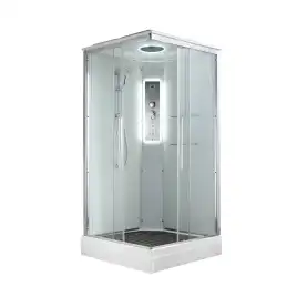 Душевая кабина AvaCan K2010LED 100x100 см, низкий поддон, с крышей