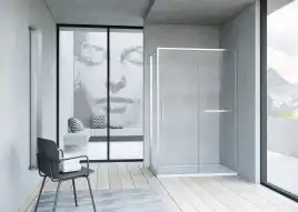 Душевой уголок Vincea Slim Soft 100х100 VSR-1SS1010CL, дверь раздвижная, профиль хром, стекло прозрачное