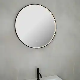 Зеркало с подсветкой AVS AZ 80 см, антипар, черное матовое