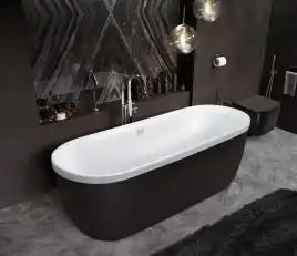Акриловая ванна CEZARES METAURO-Central-180-80-40-W-MATT, Белая матовая
