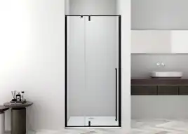 Душевая дверь в нишу AVS Акцент 120 левая профиль черный матовый, стекло прозрачное, 803-0009-195-12-BM-T-L