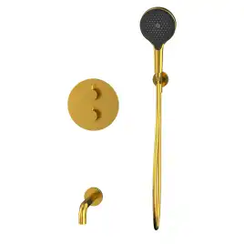 Душевая система для ванны WHITECROSS Y brushed gold YSET10TOPGLB, термостатическая, скрытого монтажа, Золото брашированное