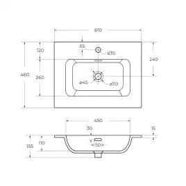 Керамическая раковина CEZARES CZR-8073-60