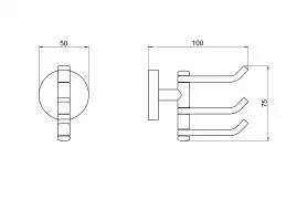 Крючок для полотенец Aquatek Бетта AQ4632BGM, Оружейная сталь