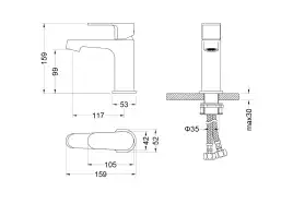 Смеситель для раковины Aquatek Оберон AQ1210MB, однорычажный, цвет Черный матовый