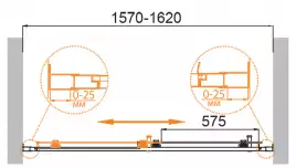 Душевая дверь Cezares MOLVENO 160 см, MOLVENO-BF-1-160-C-Cr-IV, профиль Хром, стекло Прозрачное