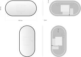 Зеркало Aquanet Контур 500х1000 LED TX овал, с подогревом, черный, 367656