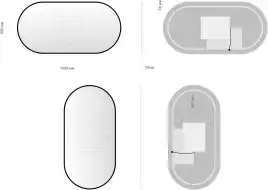 Зеркало Aquanet Контур 500х1000 LED TX овал, с подогревом, черный, 367656