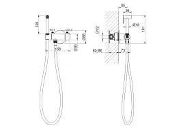 Смеситель с гигиеническим душем Aquatek Оберон AQ1027BG термостатический, Золото матовое