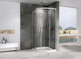 Душевой уголок ABBER Schwarzer Diamant 90х90 см, AG01090, профиль хром, стекло прозрачное