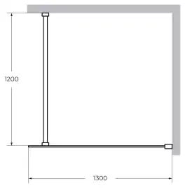 Душевая перегородка CEZARES LIBERTA-L-1-130-120-C-Cr стекло Прозрачное, профиль Хром