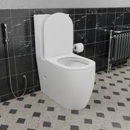 Унитаз-компакт Ceramalux 1289A, безободковый, с бачком и сидением микролифт Белый