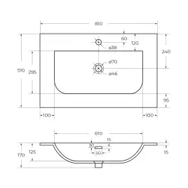 Керамическая раковина CEZARES CZR-8099-80/50