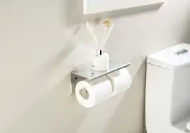 Держатель туалетной бумаги Aquatek Оберон AQ4909CR двойной с полкой, Хром