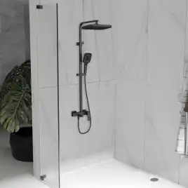 Душевая система  Vincea Cube VSFS-4C12MB VSFS-4C12MB для ванны с изливом, черный матовый