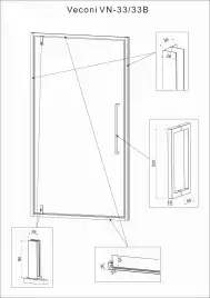 Душевая дверь Veconi Vianno VN-33 70 см, VN33-70-01-C7, профиль Хром, стекло Прозрачное