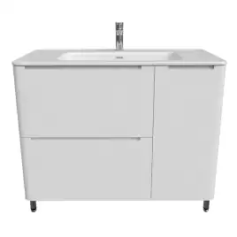 Тумба с раковиной IDDIS Edifice 100, напольная, Белая, EDI10WFi95K