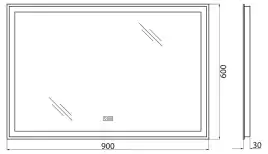 Зеркало BelBagno SPC-GRT-900-600-LED-TCH-WARM