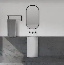 Раковина напольная ABBER STEIN 45х45х85 AS2506, круглая, белая матовая