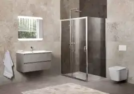 Душевой уголок BelBagno UNIQUE-AH-1-120/135-90-C-Cr стекло прозрачное, профиль Хром
