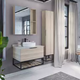 Тумба с умывальником Comforty Порто 75 Дуб дымчатый, 00-00009321