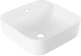 Раковина накладная Aquanet CITY-2 39х39х14 квадратная, Белая глянцевая