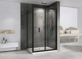 Душевой уголок ABBER Sonnenstrand 100х90 см, AG07100B-S90B, профиль черный, стекло прозрачное