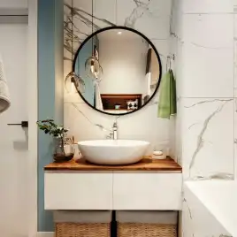 Зеркало AVS Мид 77 см рама пластик, черное