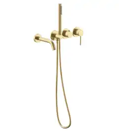 Смеситель для ванны Vincea Groove VBTW-4G1BG, встраиваемый, брашированное золото