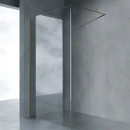 Душевая перегородка AVS Walk In 110 см профиль брашированное золото, стекло прозрачное, 803-0014-200-11-GB-T