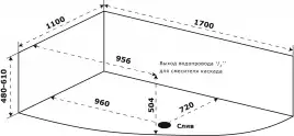 Акриловая ванна Azario Микона170х110 МИВ0004, правая