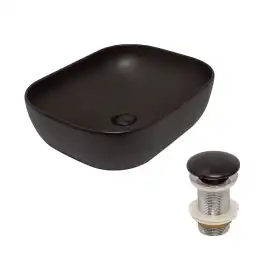 Раковина AVS Клара 51x40 черная матовая с донным клапаном
