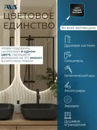 Встраиваемая душевая система AVS TERMO 811-504-MB термостат с изливом, черный матовый
