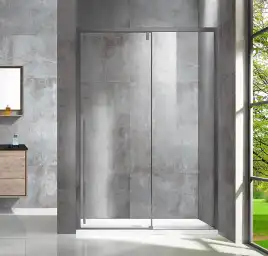 Душевая дверь Vincea Lugano 130 VDS-1L130CLGM-1, раздвижная, профиль вороненая сталь, стекло прозрачное
