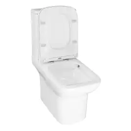 Унитаз напольный Azario Alba AZ-8323 безободковый, с бачком и сидением микролифт, Белый глянцевый