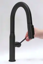 Смеситель для кухни AVS PureRiver 811-171-MB с выдвижным изливом, черный матовый