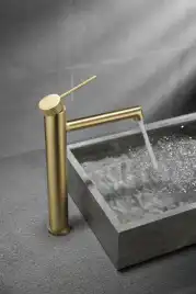 Смеситель для раковины Vincea VBF-2RM2BG однорычажный, брашированное золото