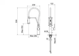 Смеситель для кухни Aquatek Европа AQ1388CR с выдвижной лейкой, Хром