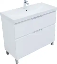 Тумба под раковину Aquanet Алвита New 100 напольная, белый матовый, 344135