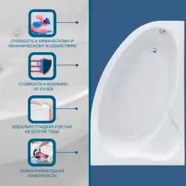 Акриловая ванна Santek Эдера 170х110 1WH111994 правая, Белая