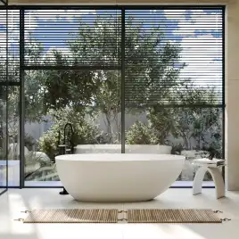 Ванна  Abber Stein 160х75 AS9611-1.6 из искусственного камня, Белая матовая